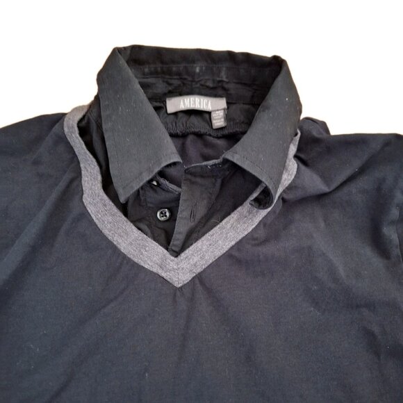 Mens Y2K AMERICA SHIRT BLK SIZE M - Picture 3 of 4
